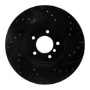 R1 06-13 BMW 328i Front Drilled & Slotted Black Brake Rotor Set