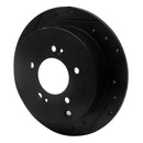 R1 01-16 Hyundai Santa Fe Rear Left Drilled & Slotted Black Brake Rotor