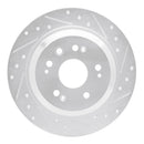 R1 10-15 Honda Crosstour Rear Right Drilled & Slotted Silver Brake Rotor