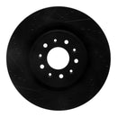 R1 00-06 Jaguar XKR Front Left Drilled & Slotted Black Brake Rotor