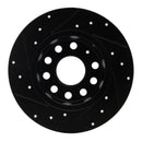 R1 05-25 Audi A3 Quattro Rear Drilled & Slotted Black Brake Rotor Set