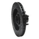 R1 87-92 Lincoln Continental Front Right Drilled & Slotted Black Brake Rotor