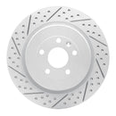 R1 13-19 Ford Explorer Rear Left Drilled & Slotted Geo-Carbon Rotor