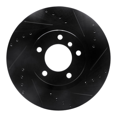 R1 95-02 BMW M3 Left Front Drilled & Slotted Black Brake Rotor