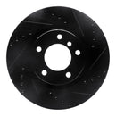 R1 95-02 BMW M3 Left Front Drilled & Slotted Black Brake Rotor
