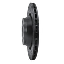 R1 08-15 Audi TTS Quattro Rear Left Drilled & Slotted Black Brake Rotor