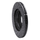 R1 15-25 Hyundai Kona Front Right Drilled & Slotted Black Brake Rotor