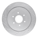 R1 17-24 Nissan Titan Rear Drilled & Slotted Silver Brake Rotor Set
