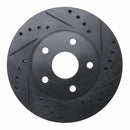 R1 92-95 Toyota MR2 Front Right Drilled & Slotted Black Brake Rotor