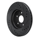 R1 11-23 Chevrolet Bolt EUV Front Left Drilled & Slotted Black Brake Rotor