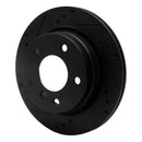 R1 96-05 BMW 323I Rear Left Drilled & Slotted Black Brake Rotor