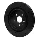 R1 09-15 Cadillac CTS Front & Rear Drilled & Slotted Black Brake Rotor Set