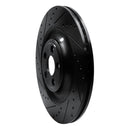 R1 10-24 Jaguar XFR Rear Left Drilled & Slotted Black Brake Rotor