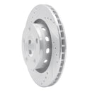 R1 99-05 Audi A6 Quattro Rear Left Drilled & Slotted Silver Brake Rotor