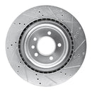 R1 14-24 Land Rover Range Rover Rear Left Drilled & Slotted Silver Brake Rotor