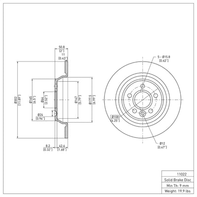 DFC 12-15 Land Rover Range Rover Evoque Rear Geospec Rotors w/4000 HybriDynamic Pads w/Hardware