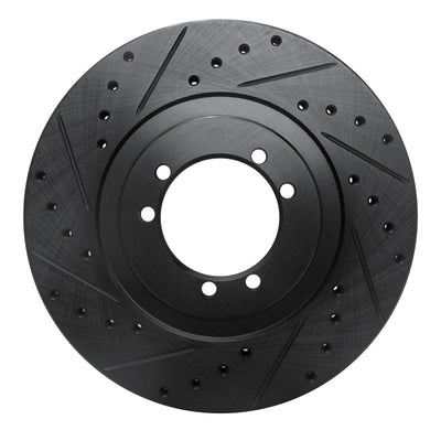R1 96-06 Hummer H1 Rear Left Front Left Drilled & Slotted Black Brake Rotor
