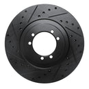 R1 96-06 Hummer H1 Rear Left Front Left Drilled & Slotted Black Brake Rotor