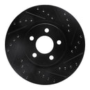 R1 03-09 Chrysler PT Cruiser Front Right Drilled & Slotted Black Brake Rotor