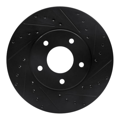 R1 97-03 Jaguar Vanden Plas Front Right Drilled & Slotted Black Brake Rotor