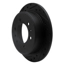 R1 06-10 Hummer H3T Rear Left Drilled & Slotted Black Brake Rotor