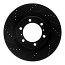 R1 10-24 Lexus GX460 Front Drilled & Slotted Black Brake Rotor Set