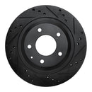R1 93-95 Mazda RX-7 Rear Right Drilled & Slotted Black Brake Rotor