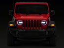 Raxiom 18-23 Jeep Wrangler JL Axial Series 9-In LED Headlights- Black Housing (Clear Lens)