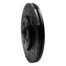 R1 06-10 Jaguar XK Front Left Drilled & Slotted Black Brake Rotor