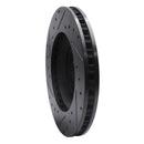 R1 04-08 Cadillac CTS Front Right Drilled & Slotted Black Brake Rotor
