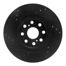 R1 00-05 Toyota MR2 Spyder Rear Right Drilled & Slotted Black Brake Rotor