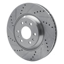 R1 04-09 Cadillac SRX Front Left Drilled & Slotted Silver Brake Rotor