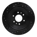 R1 02-09 Buick Rainier Rear Right Drilled & Slotted Black Brake Rotor
