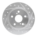 R1 08-18 Pontiac Vibe Rear Drilled & Slotted Silver Brake Rotor Set