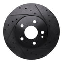 R1 16-23 Mercedes-Benz Metris Front Right Drilled & Slotted Black Brake Rotor