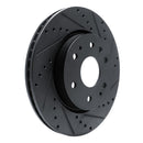 R1 23-25 Chevrolet Colorado Front Right Drilled & Slotted Black Brake Rotor