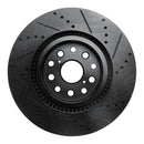 R1 07-23 Lexus LS460 Front Left Drilled & Slotted Black Brake Rotor