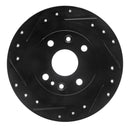 R1 1990-2003 Ford Escort Rear Left Drilled & Slotted Black Brake Rotor