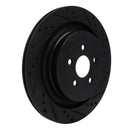 R1 19-24 Ford Edge Rear Right Drilled & Slotted Black Brake Rotor