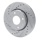 R1 00-04 Volvo S40 Front Left Drilled & Slotted Silver Brake Rotor