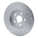 R1 11-17 Lexus CT200h Rear Drilled & Slotted Silver Brake Rotor Set