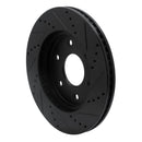 R1 04-05 Infiniti QX56 Front Left Drilled & Slotted Black Brake Rotor