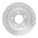 R1 04-12 Mitsubishi Eclipse Rear Left Drilled & Slotted Silver Brake Rotor