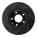 R1 19-25 Mazda 3 Front Right Drilled & Slotted Black Brake Rotor
