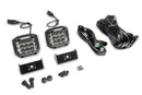 Go Rhino Xplor Bright Series Sideline Cube LED Flood Light Kit (Surface Mount) 4x3 - Blk (Pair)
