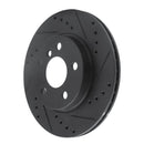 R1 14-21 BMW i3 Front Right Drilled & Slotted Black Brake Rotor
