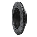 R1 87-90 Dodge Dakota 4WD Front Right Drilled & Slotted Black Brake Rotor