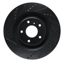 R1 19-24 Infiniti QX55 Front Left Drilled & Slotted Black Brake Rotor