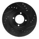 R1 84-87 Toyota Corolla (US/Canada) Front Left Drilled & Slotted Black Brake Rotor
