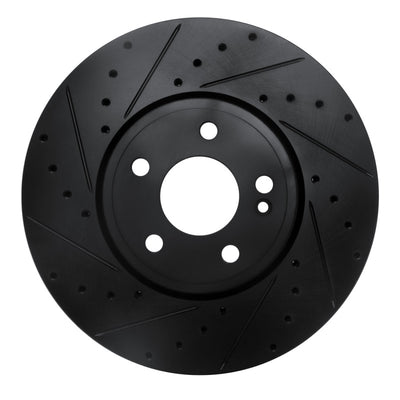 R1 19-26 Mercedes-Benz A220 Front Left Drilled & Slotted Black Brake Rotor
